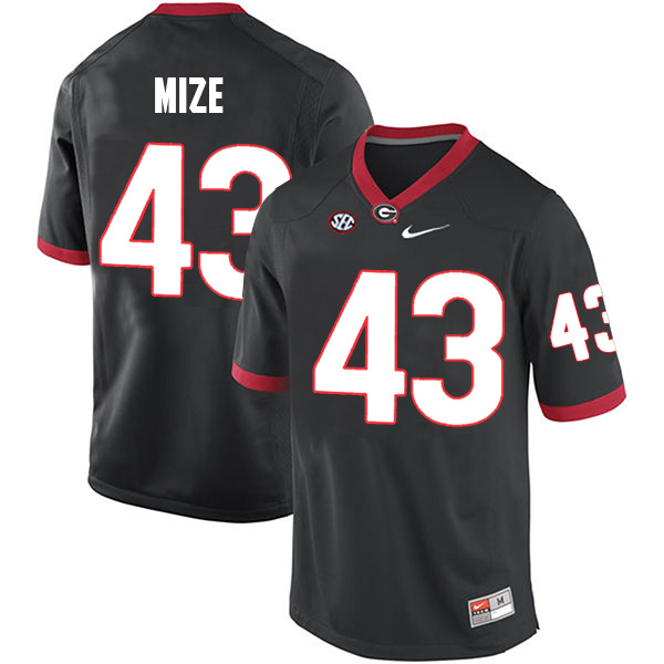 Isaac Mize Georgia Bulldogs Men's Jersey - #43 NCAA Black Limited Home