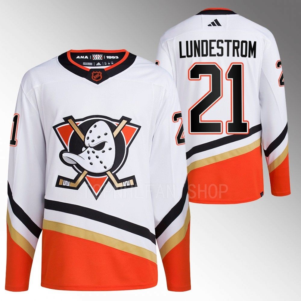 Isac Lundestrom Anaheim Ducks Reverse Retro 2.0 Authentic Primegreen White 2022 Jersey