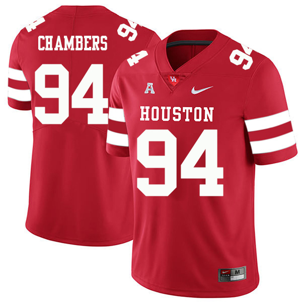 Isaiah Chambers Houston Cougars Men's Jersey - #94 NCAA Red Stitched Authentic