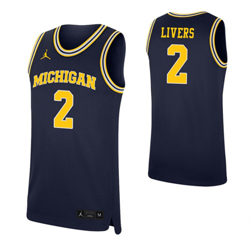 Isaiah Livers Jersey Navy Michigan Wolverines Replica