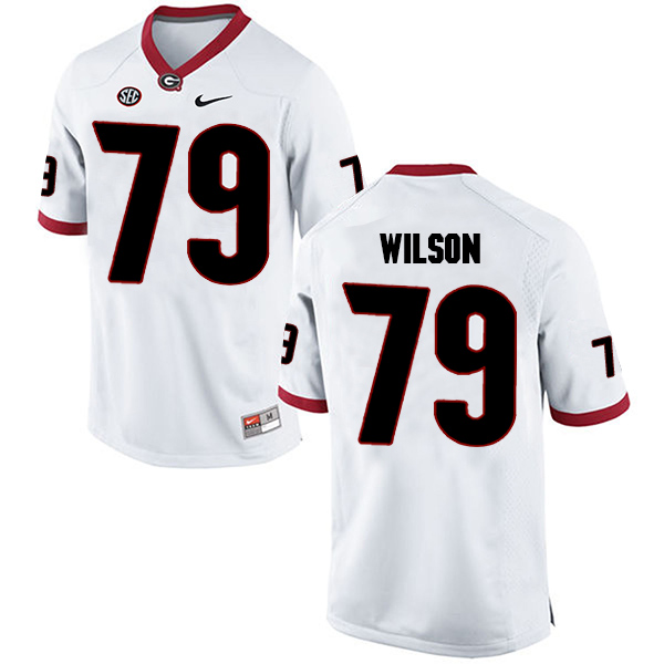 Isaiah Wilson Georgia Bulldogs Men's Jersey - #79 NCAA White Limited Away
