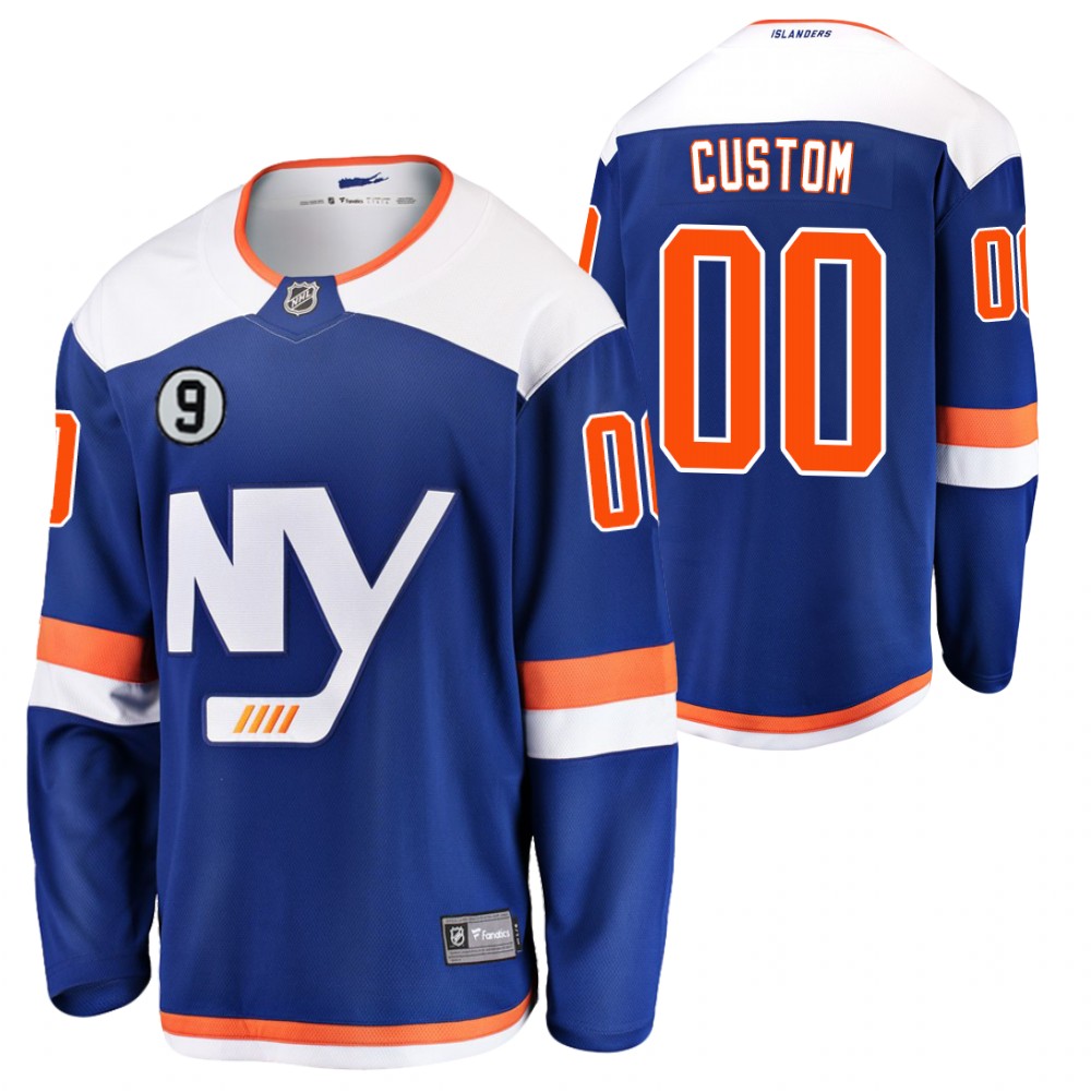 Islanders #00 Custom Blue No.9 patch Jersey