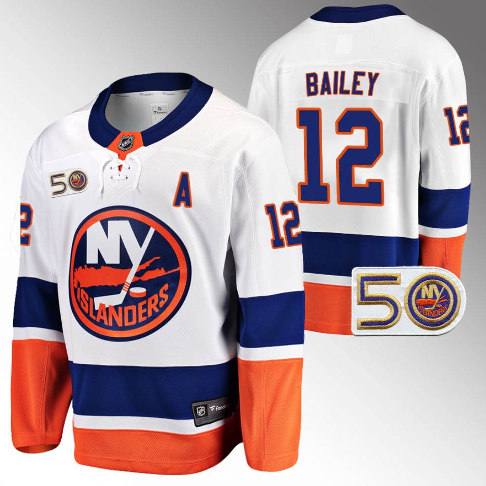 Islanders #12 Josh Bailey White 2022-23 50th Anniversary Jersey