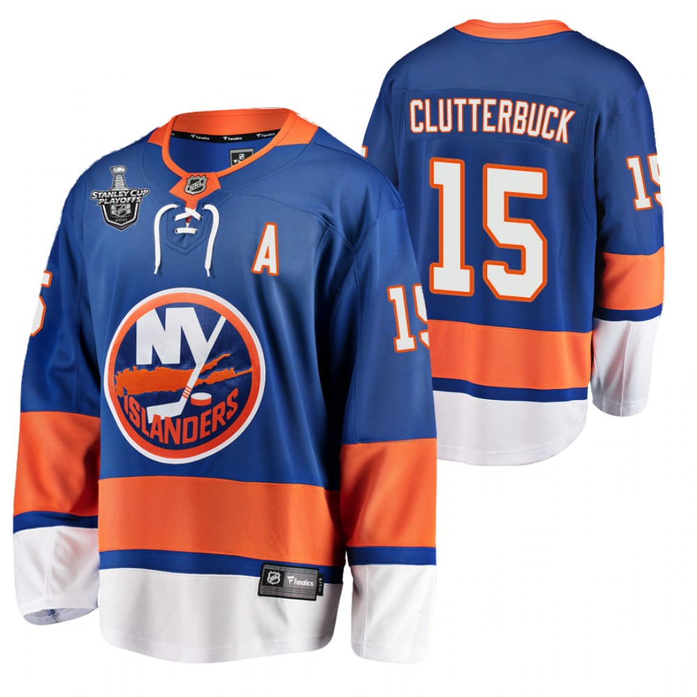 Islanders #15 cal clutterbuck Royal 2021 Stanley Cup Playoffs Jersey