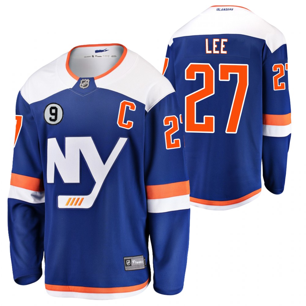 Islanders #27 Anders Lee Blue No.9 patch Jersey