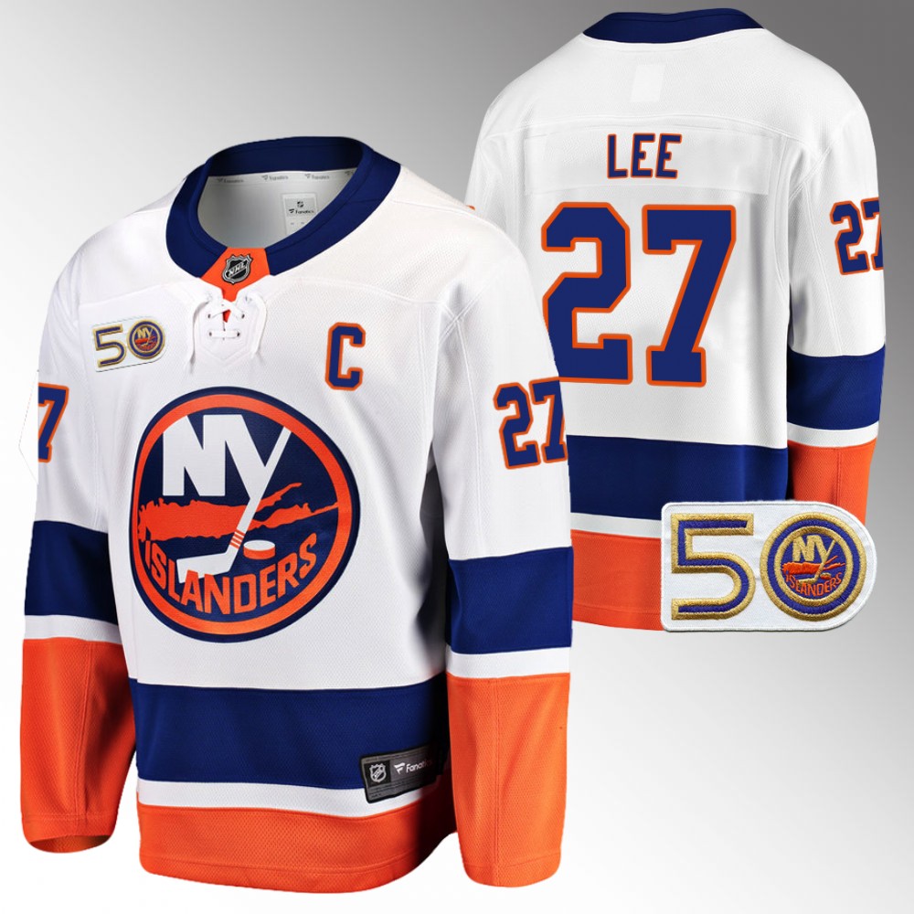 Islanders #27 Anders Lee White 2022-23 50th Anniversary Jersey