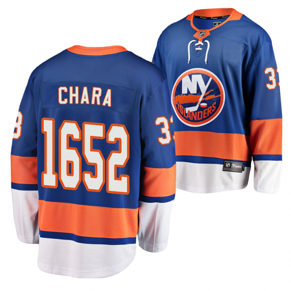 Islanders #33 Zdeno Chara Royal 1652 Most Games Played Record Jersey