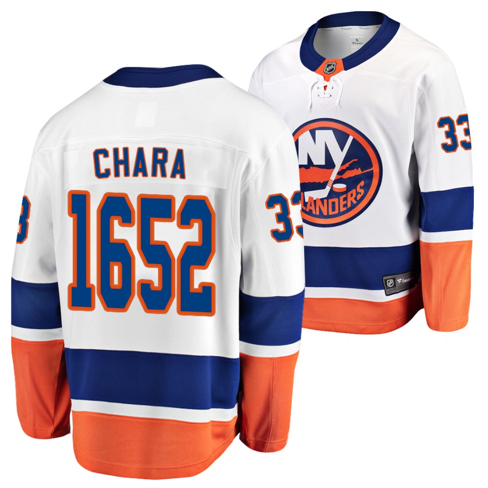 Islanders #33 Zdeno Chara White 1652 Most Games Played Record Jersey