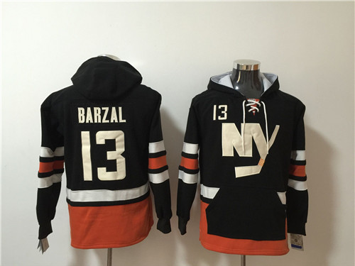 Islanders 13 Mathew Barzal Black All Stitched Hooded Sweatshirt