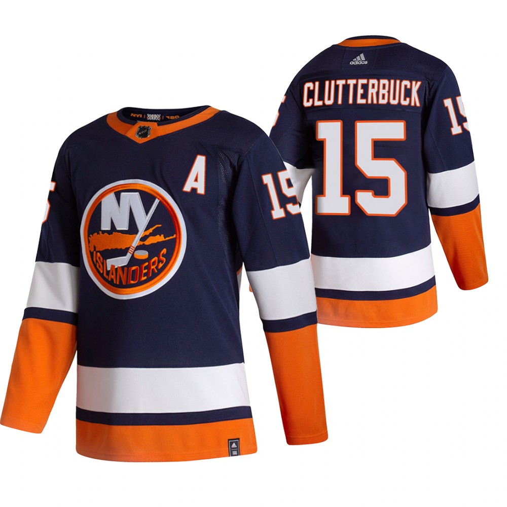 Islanders 2021 Reverse Retro #15 cal clutterbuck Navy Jersey Special Edition Authentic