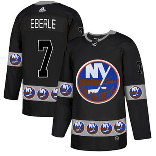 Islanders 7 Jordan Eberle Black Team Logos Fashion Adidas Jersey