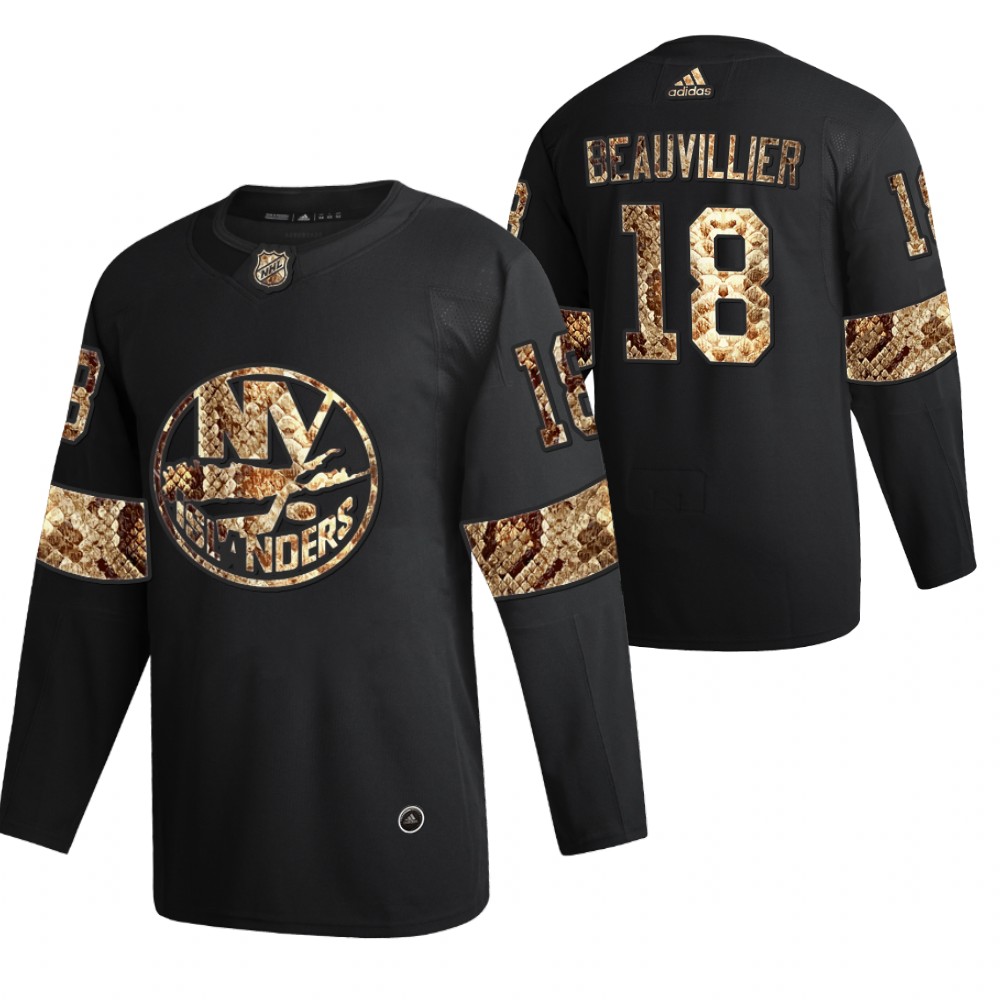 Islanders Anthony Beauvillier Python Skin Black 2021 Exclusive Edition Jersey