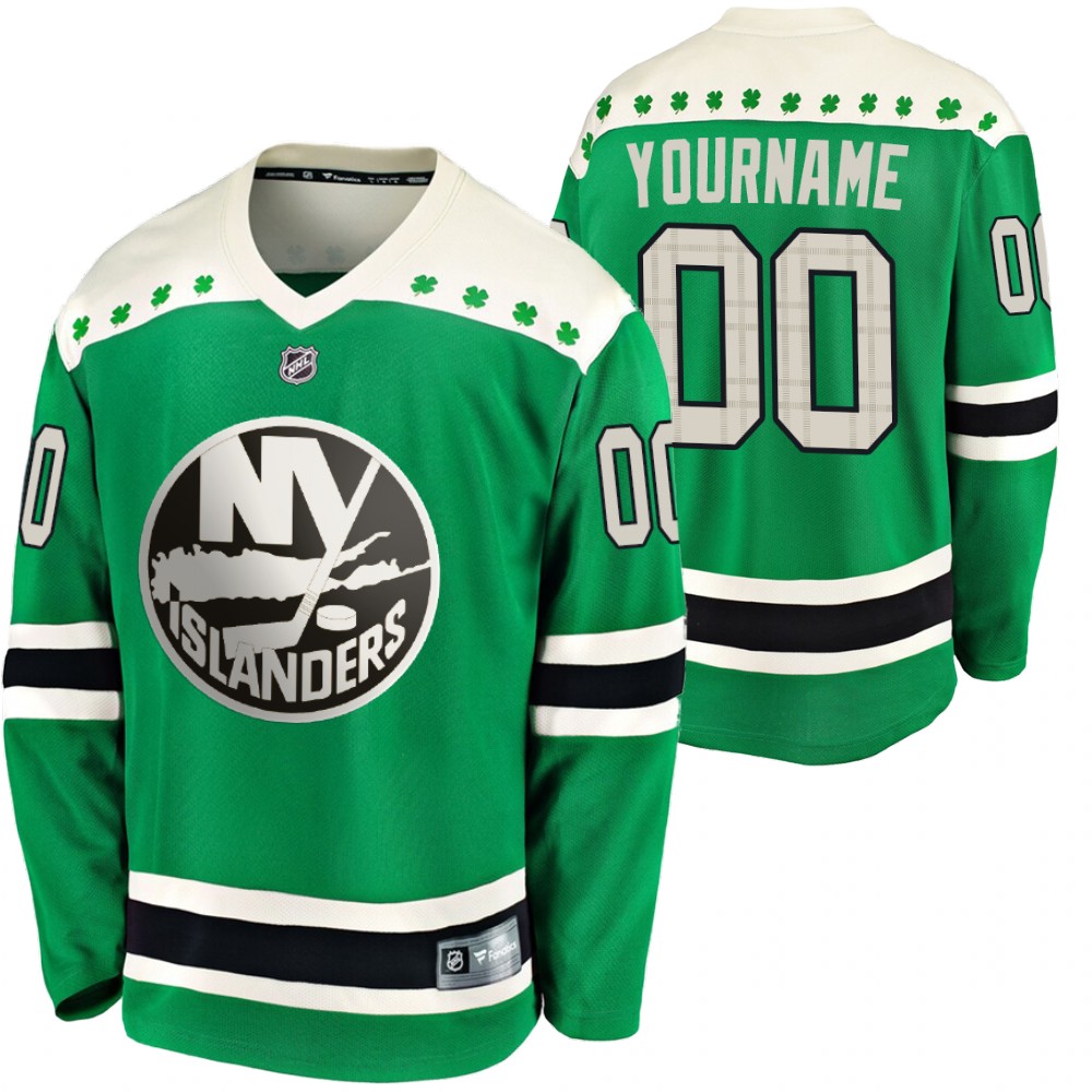 Islanders Custom 2020 St. Patrick's Day Green #00 Jersey Replica Player