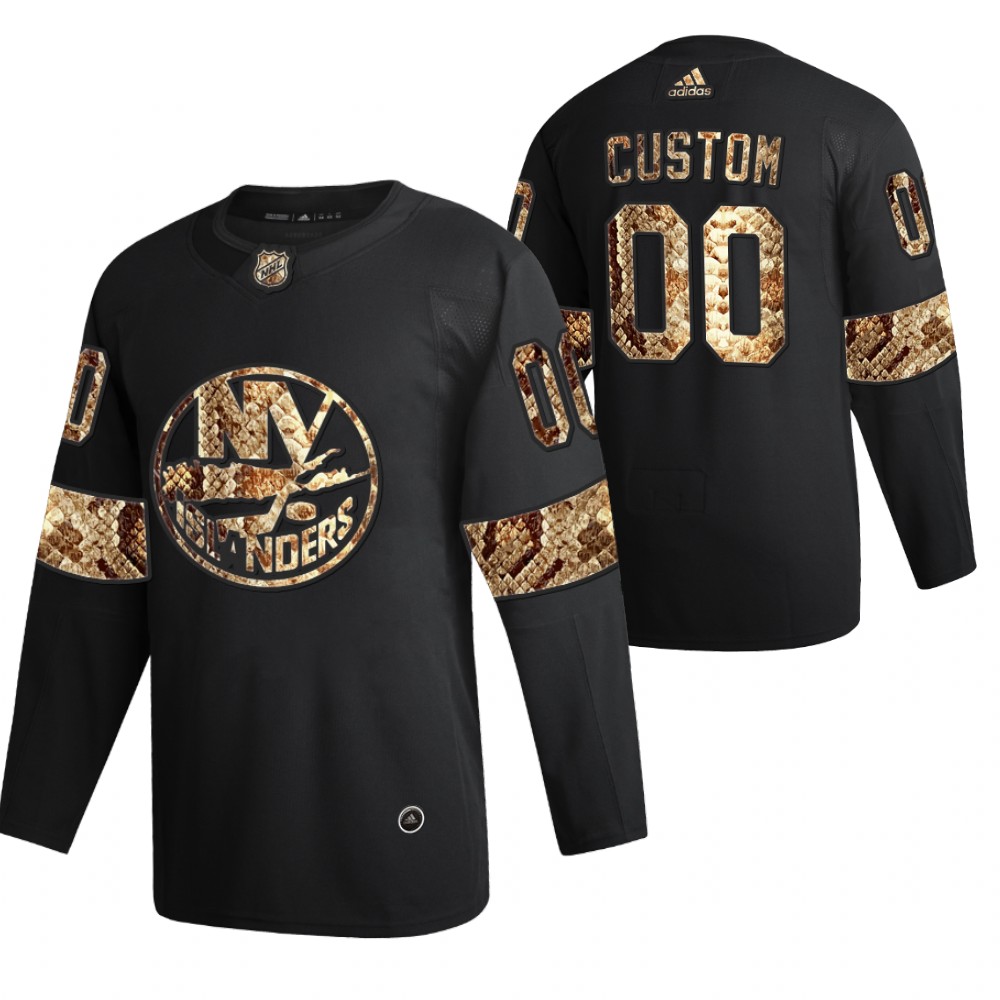 Islanders Custom Python Skin Black 2021 Exclusive Edition Jersey