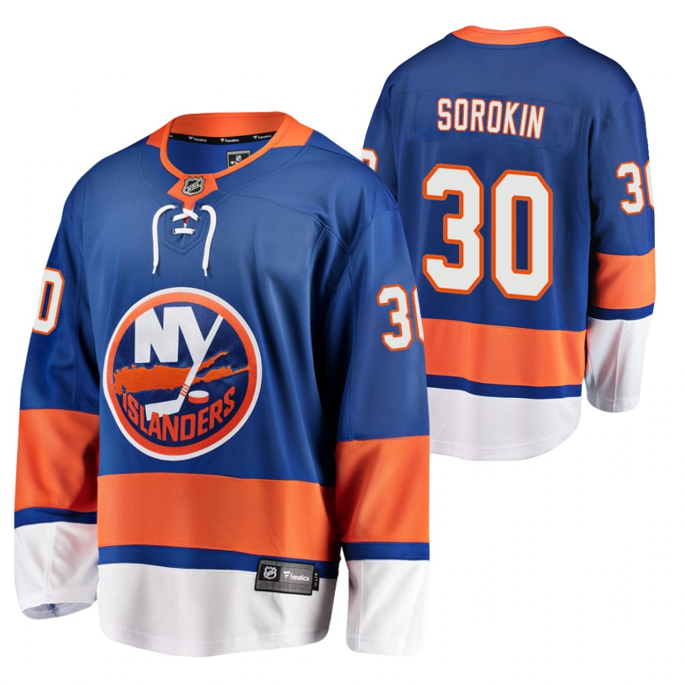 Islanders Ilya Sorokin Jersey Home Blue Breakaway Player Men's