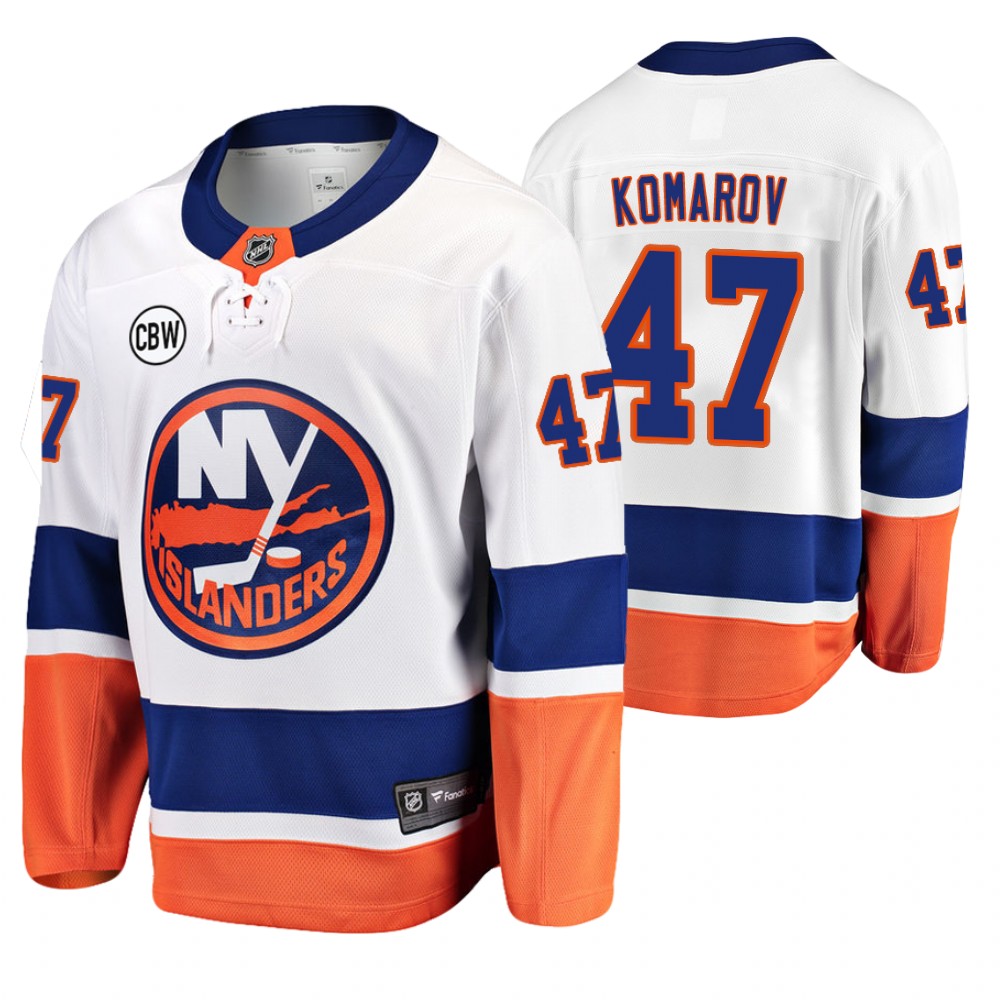 Islanders Leo Komarov White Player Away Jersey Men's