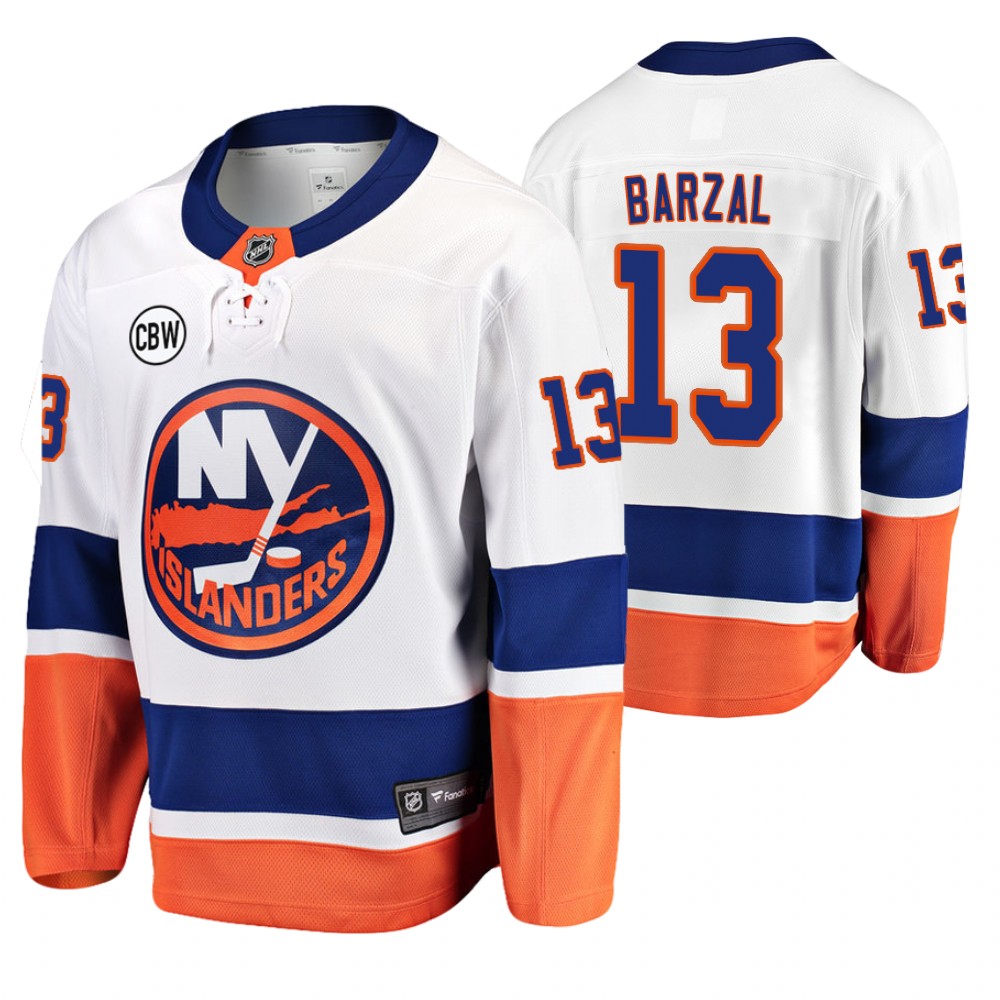 Islanders Mathew Barzal White Breakaway Player Away Jersey