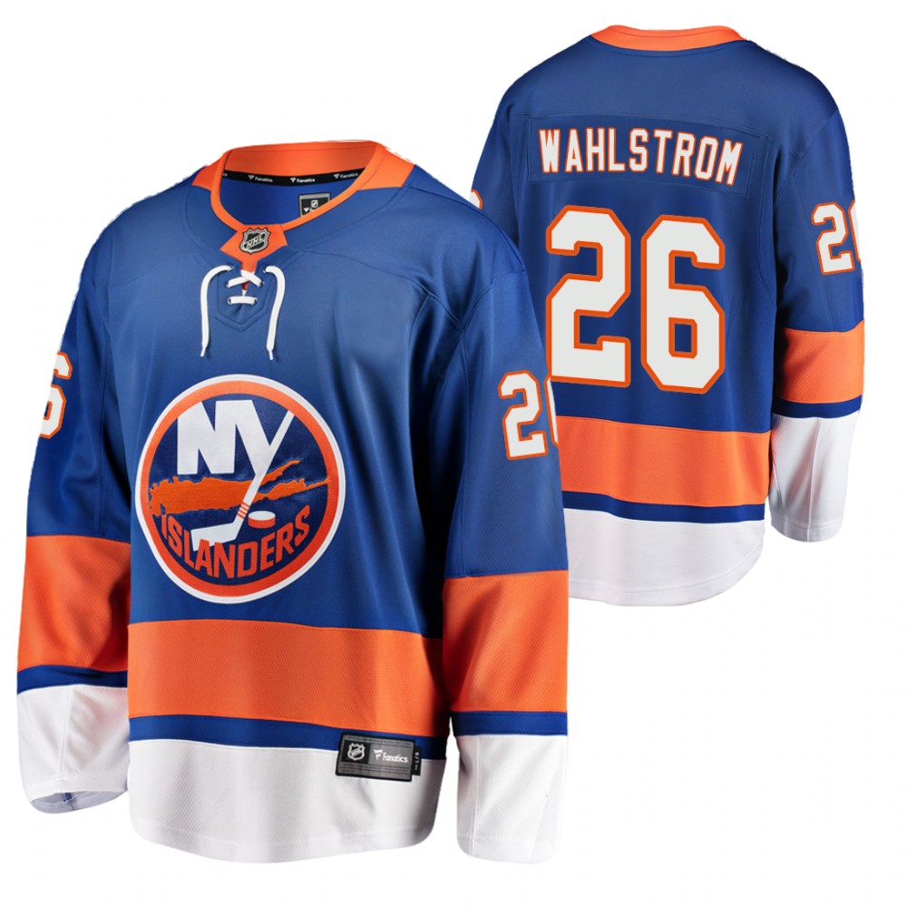 Islanders Oliver Wahlstrom Jersey Home Royal Player Men