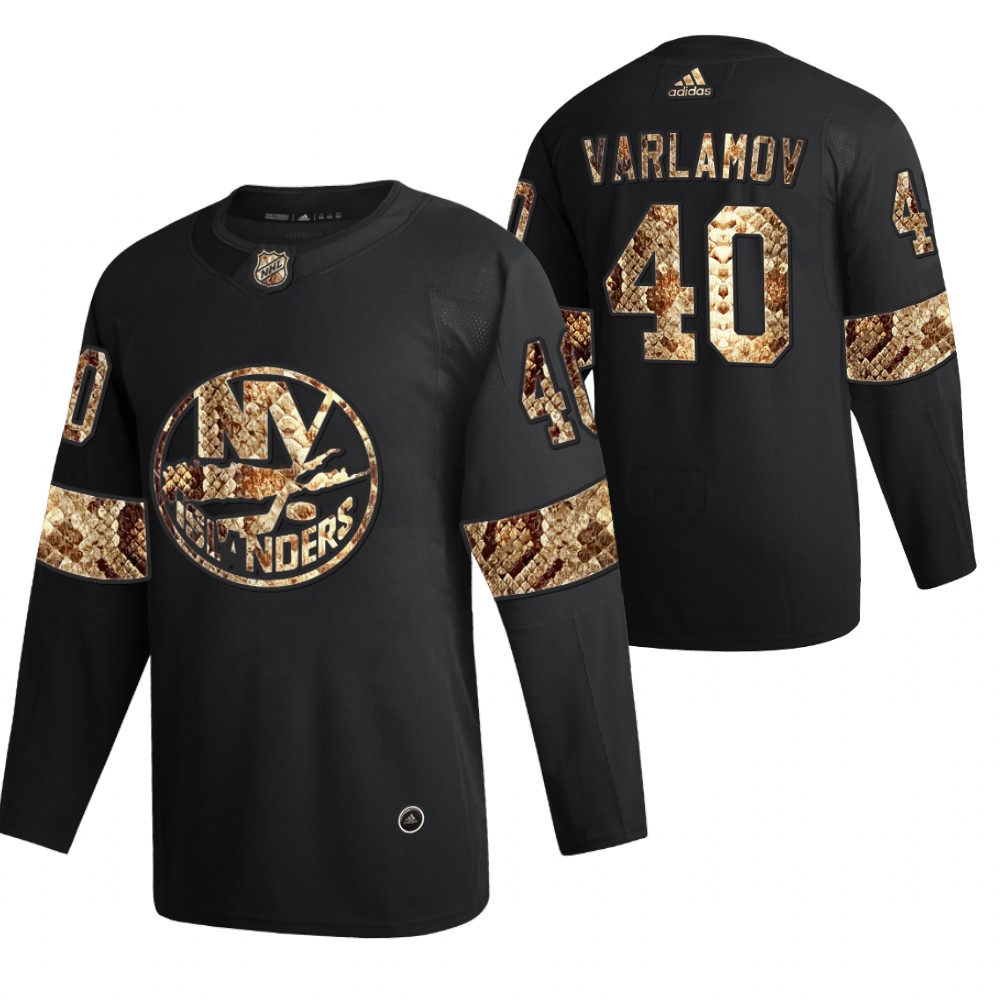 Islanders Semyon Varlamov Python Skin Black 2021 Exclusive Edition Jersey