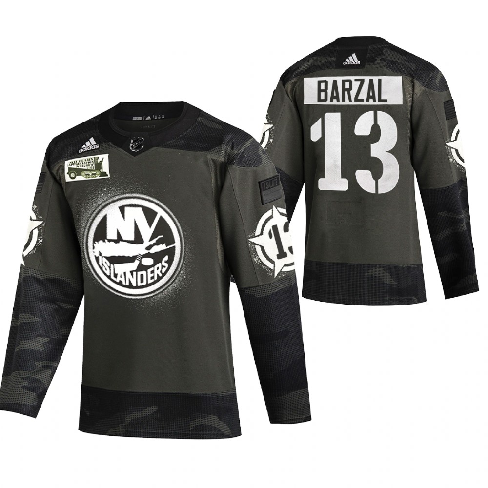 Islanders mathew barzal Camo 2021 Military Night Authentic Limited Jersey