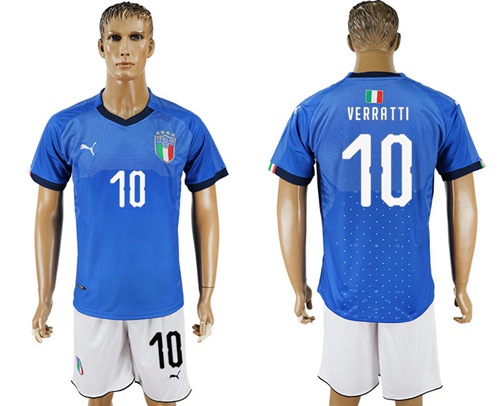 Italy #10 Verratti Home Soccer Country Jersey