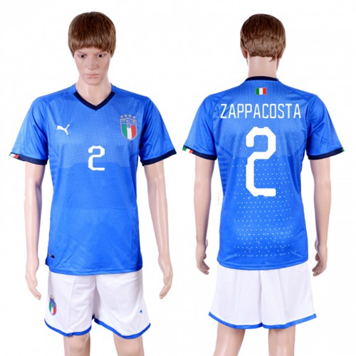 Italy #2 Zappacosta Home Soccer Country Jersey