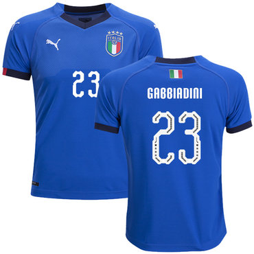 Italy #23 Gabbiadini Home Kid Soccer Country Jersey