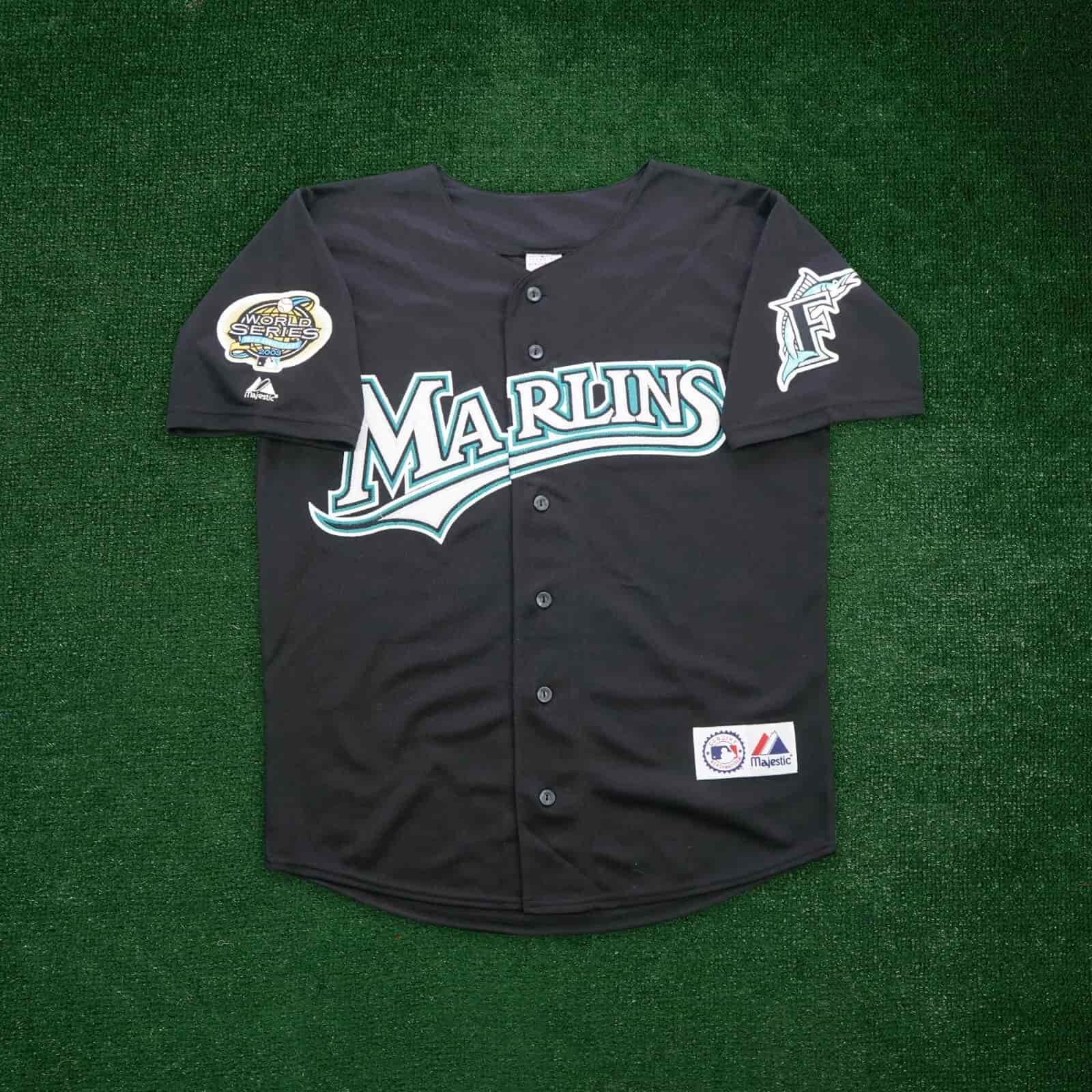 Ivan Rodriguez 2003 Florida Marlins Alternate Black Men's World Series Jersey