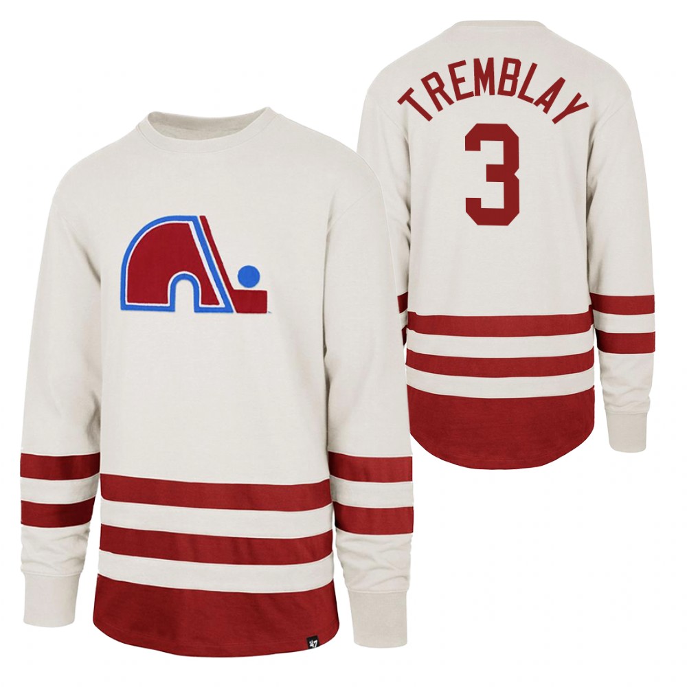 J. C. Tremblay Quebec Nordiques Center Ice Crew White Retro Cotton Jersey