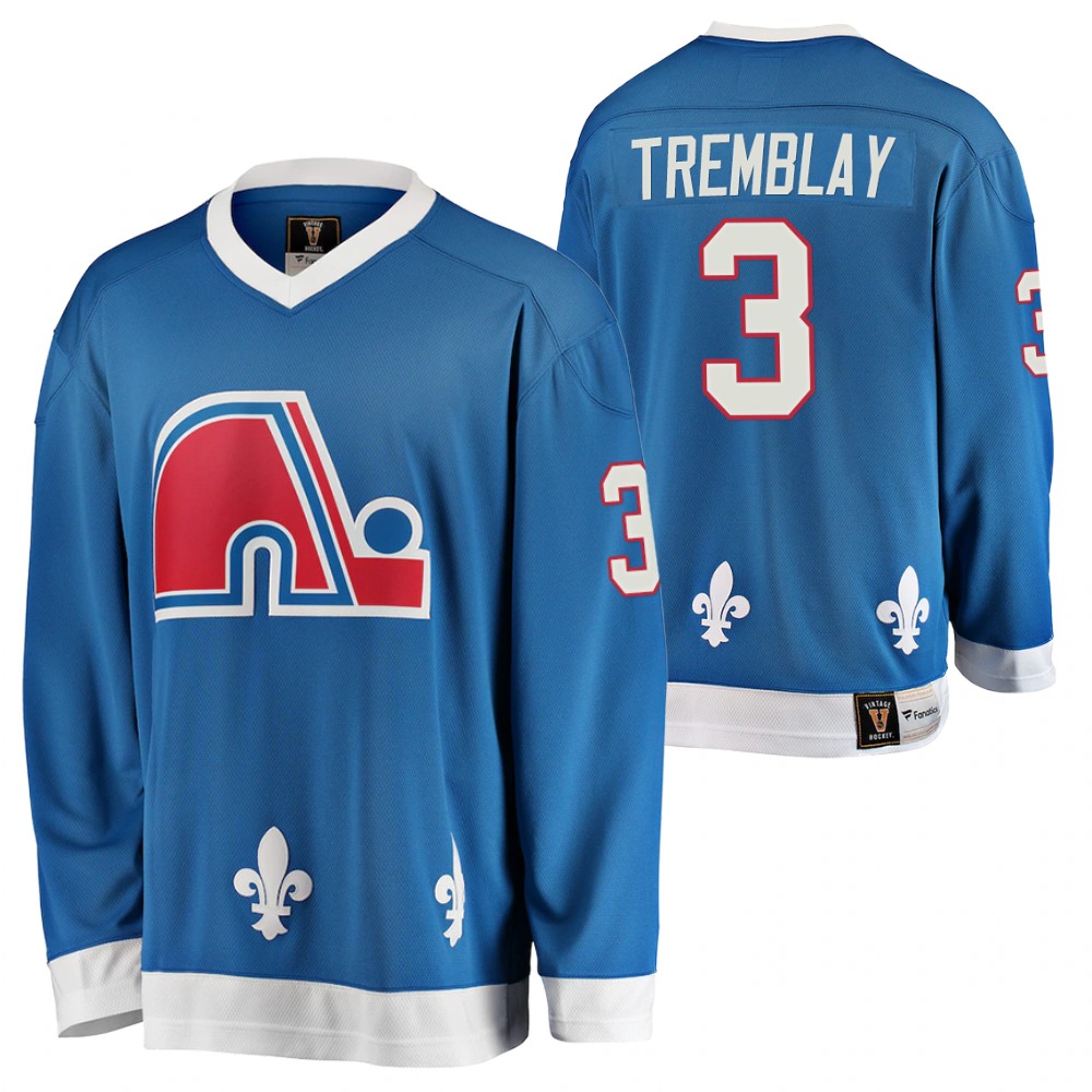 J. C. Tremblay Quebec Nordiques Heritage Vintage Jersey Blue
