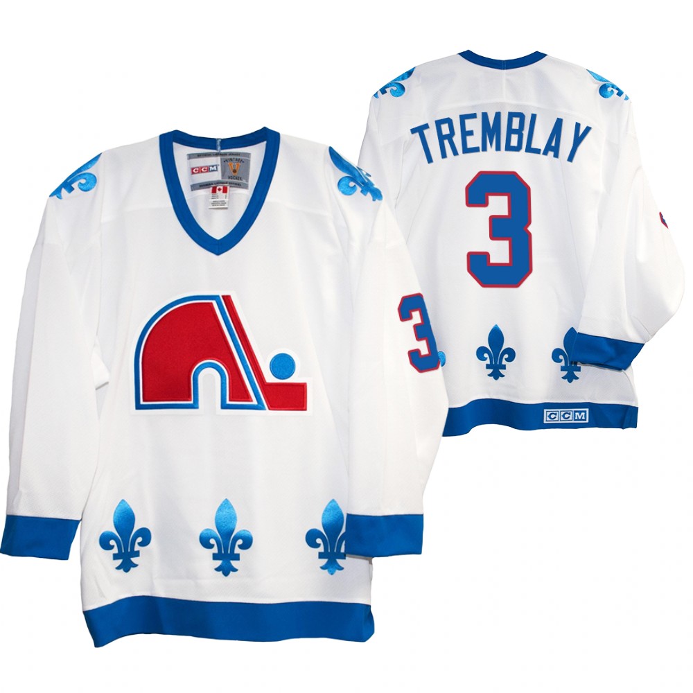 J. C. Tremblay Quebec Nordiques Heritage Vintage Replica Jersey White