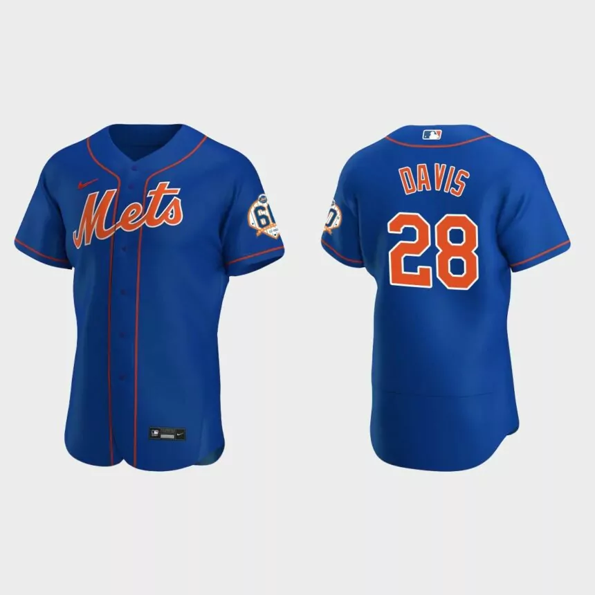 J.D. Davis New York Mets 60th Anniversary Alternate Authentic Jersey – Royal