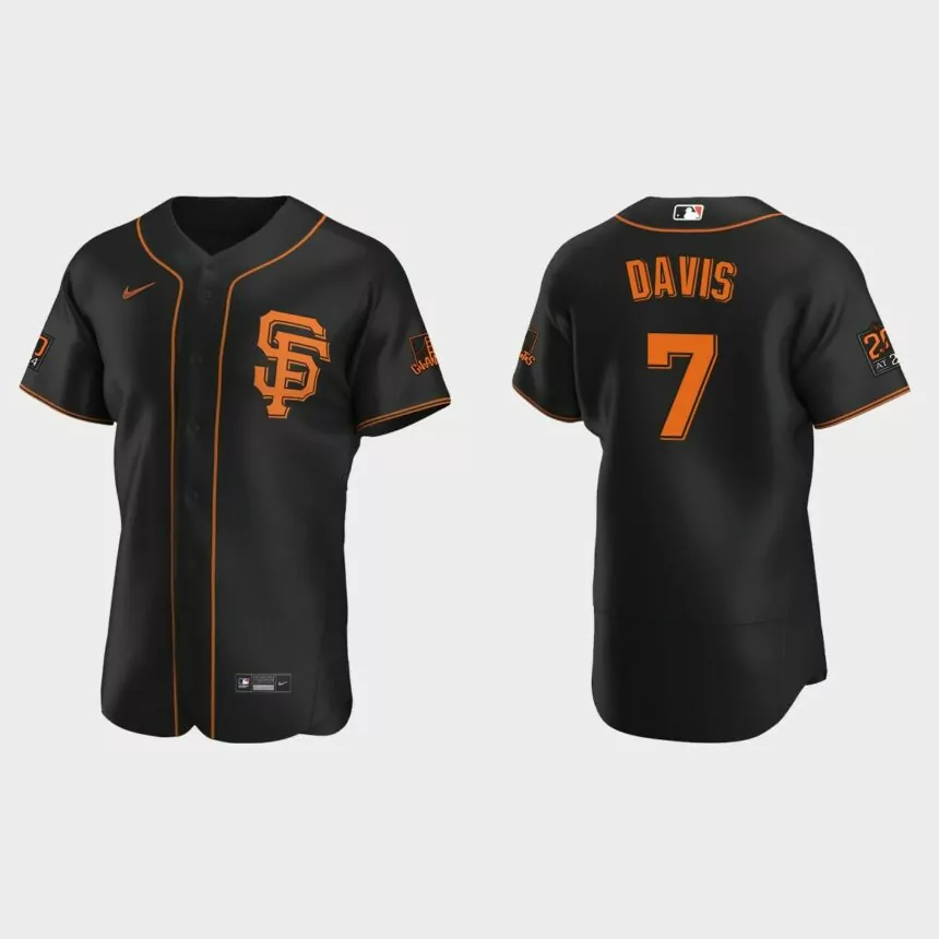 J.D. Davis San Francisco Giants Authentic Alternate Jersey – Black