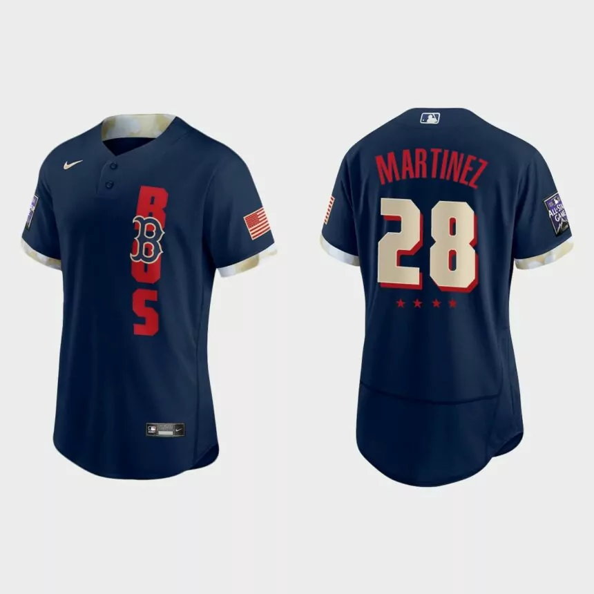 J.D. Martinez Boston Red Sox 2021 MLB All-Star Game Authentic Jersey – Navy的副本