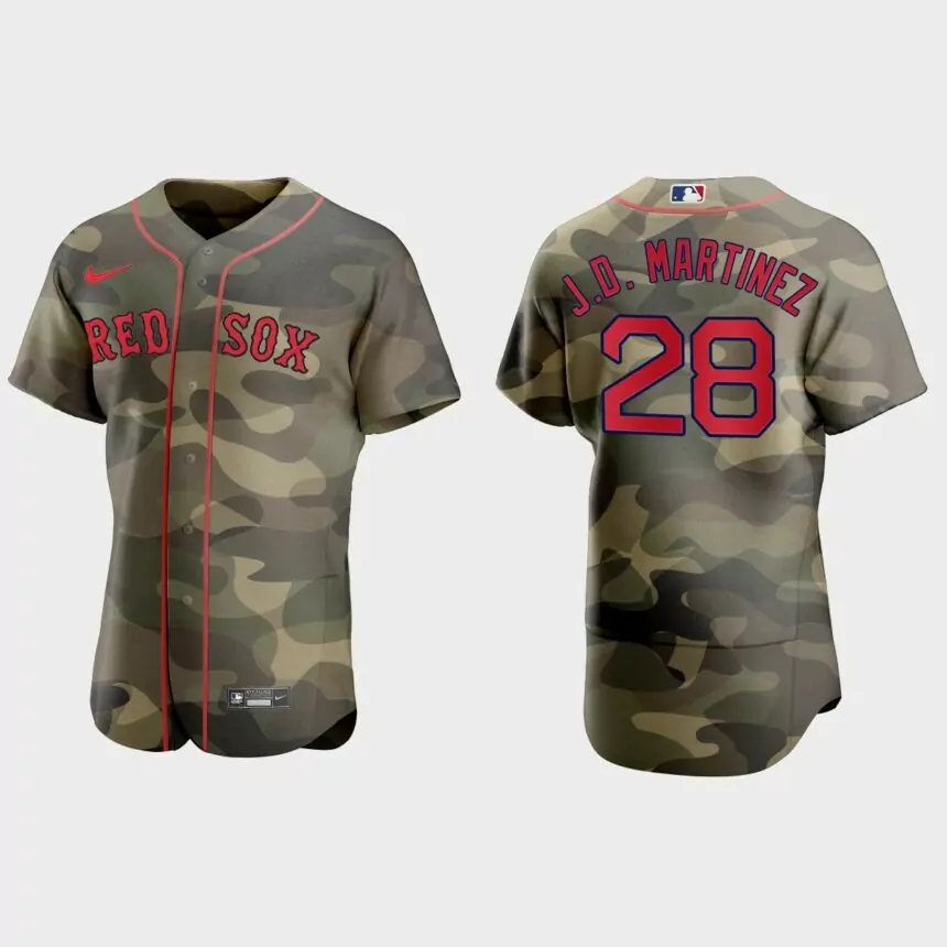 J.D. Martinez Boston Red Sox 2021 National Armed Forces Day Authentic Jersey – Camo