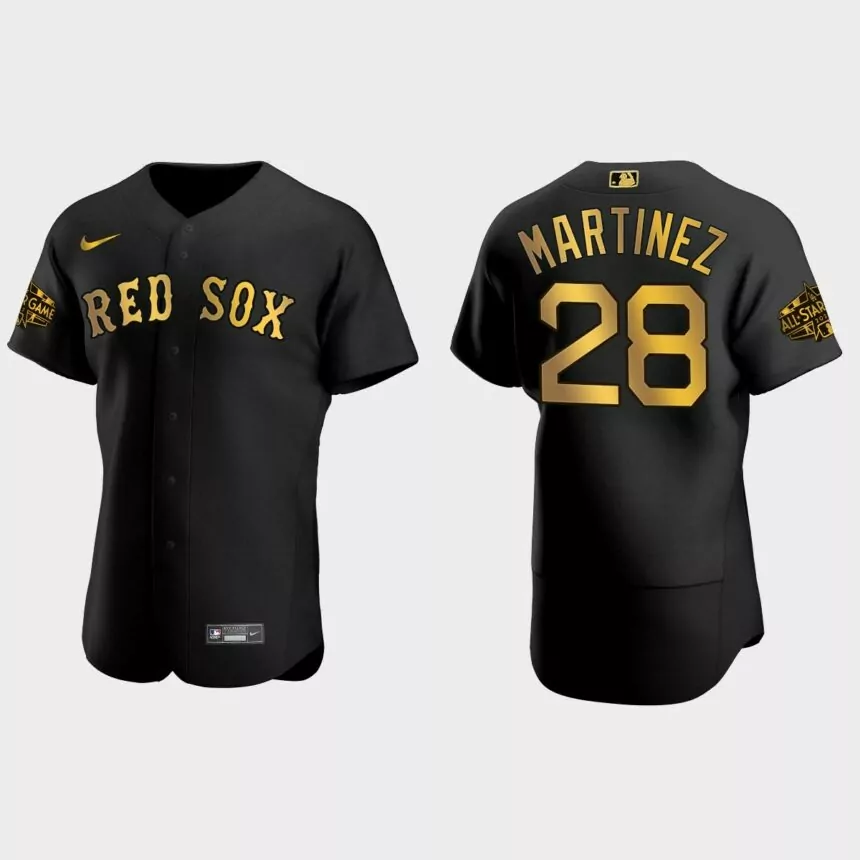 J.D. Martinez Boston Red Sox MLB All-Star Main Logo Jersey – Black
