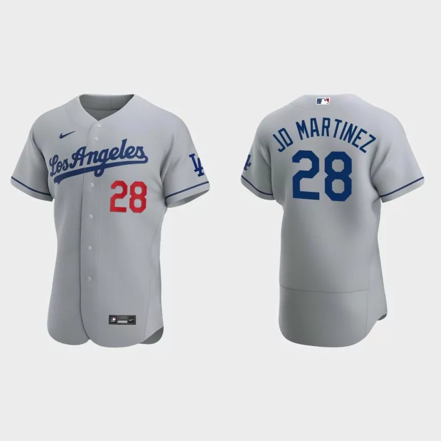 J.D. Martinez Los Angeles Dodgers Authentic Road Jersey – Gray