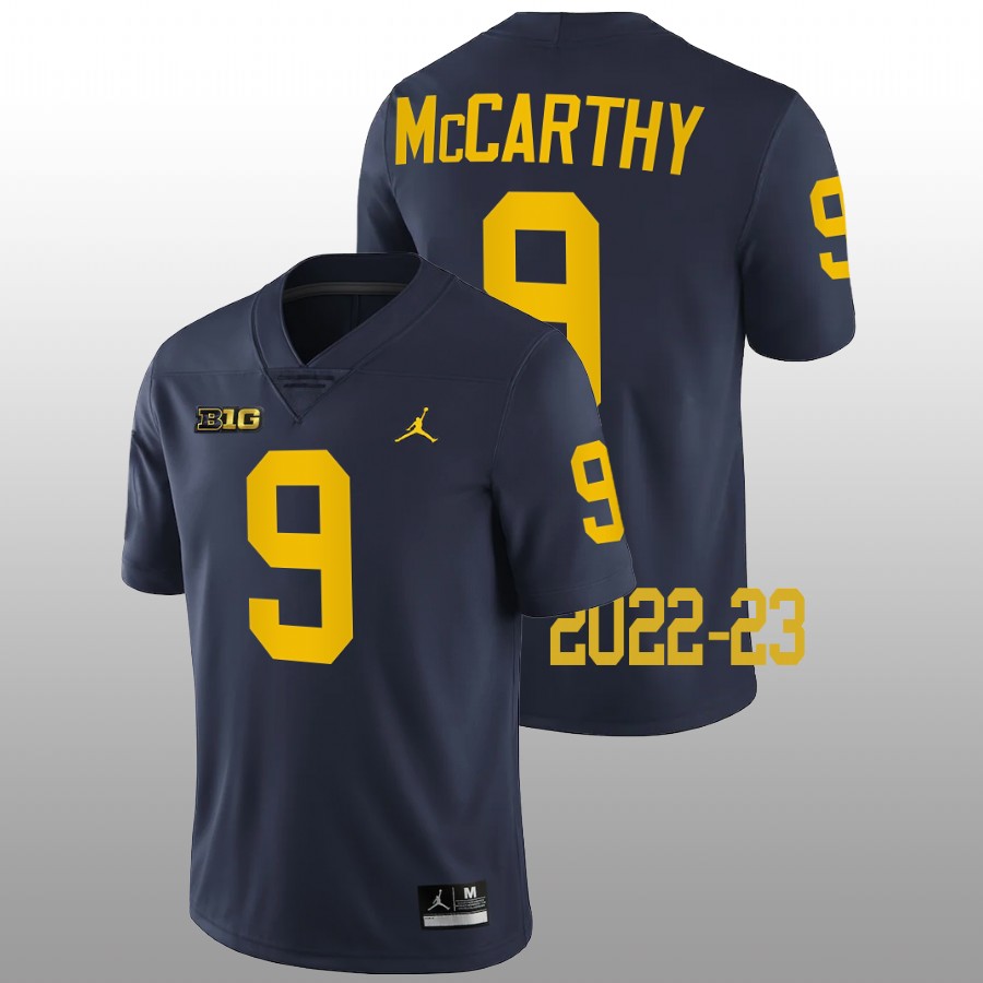 J.J. McCarthy Michigan Wolverines Navy 2022-23 College Football Game Jersey