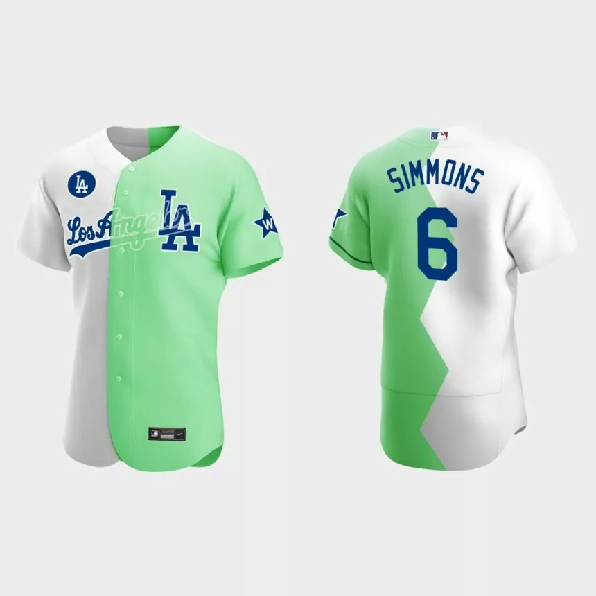 J.K. Simmons Los Angeles Dodgers 2022 Celebrity Softball Game Authentic Jersey – White Green