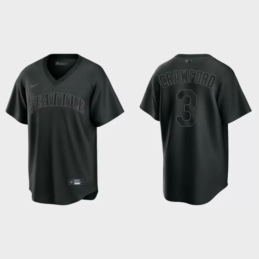 J.P. Crawford Seattle Mariners Pitch Black Fashion Replica Jersey – Black
