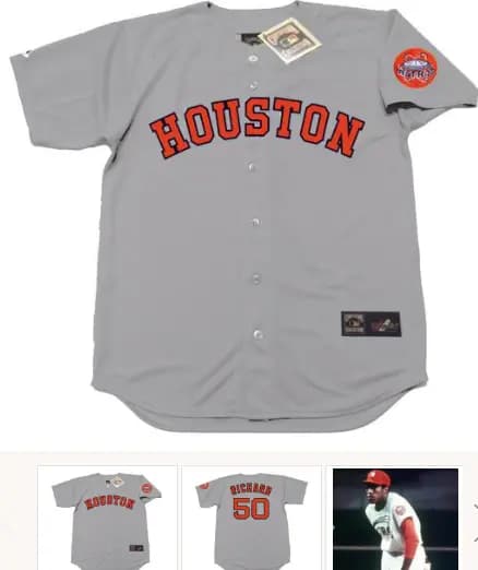 J.R. RICHARD Houston Astros 1971 Majestic Cooperstown Away Baseball Jersey