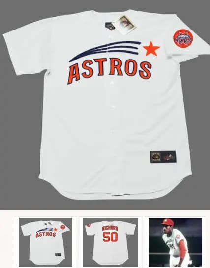 J.R. RICHARD Houston Astros 1971 Majestic Cooperstown Home Baseball Jersey