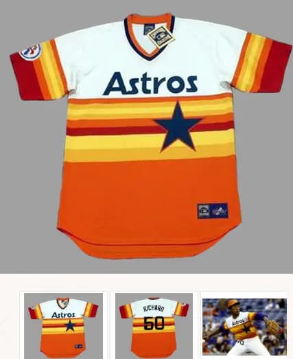 J.R. RICHARD Houston Astros 1976 Majestic Cooperstown Home Baseball Jersey