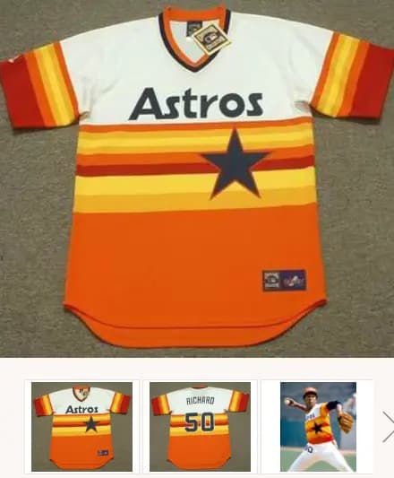 J.R. RICHARD Houston Astros 1980 Majestic Cooperstown Throwback Baseball Jersey