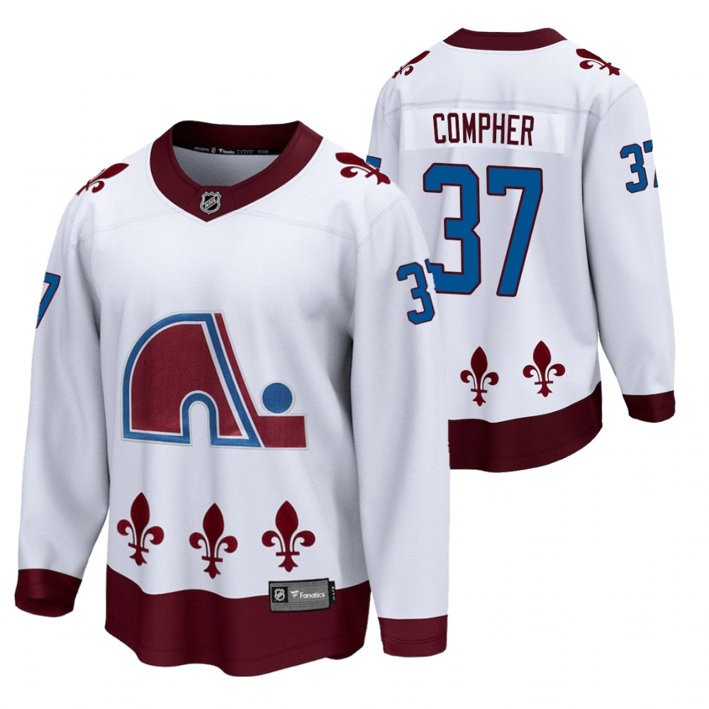 J.T. Compher Colorado Avalanche 2021 Reverse Retro White Men's Jersey Special Edition