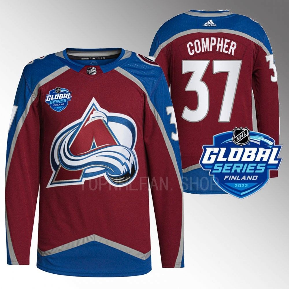 J.T. Compher Colorado Avalanche Burgundy 2022 NHL Global Series Authentic Jersey