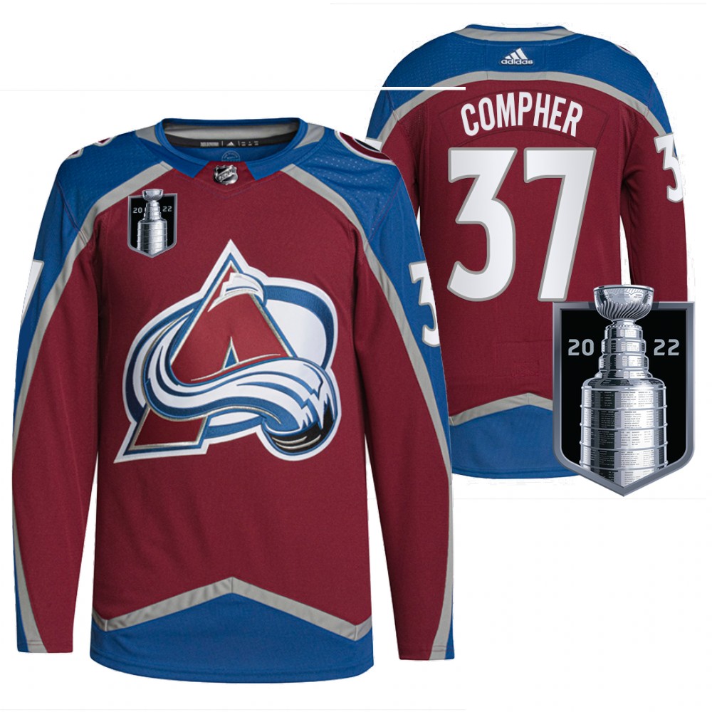 J.T. Compher Colorado Avalanche Burgundy 2022 Stanley Cup Playoffs Authentic Pro Jersey