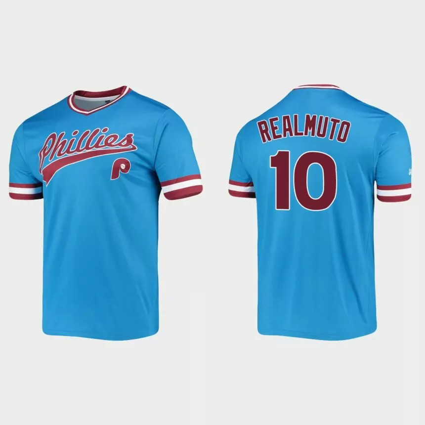 J.T. Realmuto Philadelphia Phillies Cooperstown Collection Stitches Jersey – Light Blue