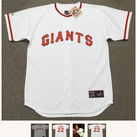 JACK CLARK San Francisco Giants 1976 Majestic Cooperstown Home Baseball Jersey