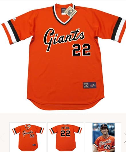 JACK CLARK San Francisco Giants 1982 Majestic Cooperstown Alternate Baseball Jersey